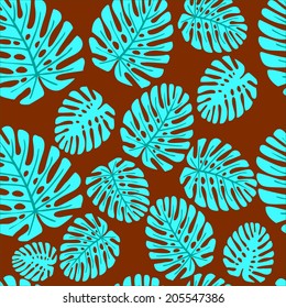 Monstera. Seamless vector illustration.