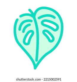 monstera tropical leaf color icon vector. monstera tropical leaf sign. isolated symbol illustration