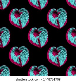 Monstera tropical leaves summer endless pattern. Exotic print for swimsuits. Floral seamless pattern.