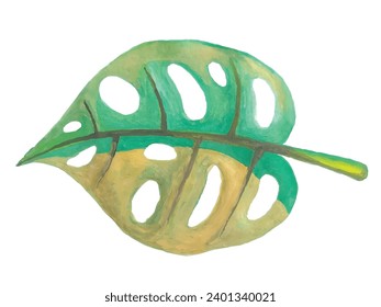 Monstera Tropical Plant Watercolor Art