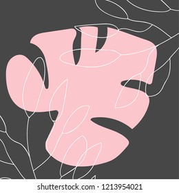 Monstera. Vector floral background for your design.