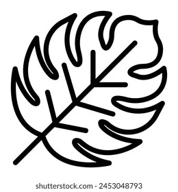 Monstera Vector Line Icon Design