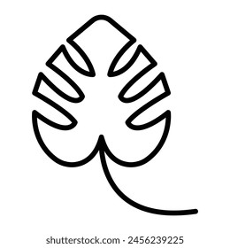 Monstera Vector Line Icon Design