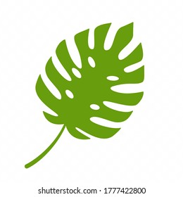 Monsterra leaf logo isolated on white background. Vector illustration.