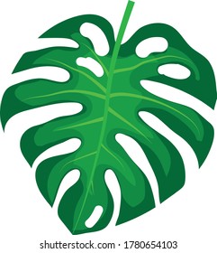 Monsterra leaf logo on white background with tight crop.