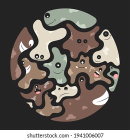 Monsters abstract of vector illustration