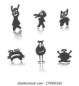 monsters black and white