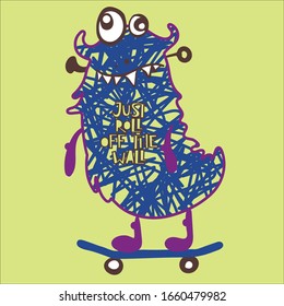 monsters children fashion print  colored style