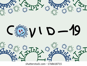 monsters children's drawing COVID-19 vector graphics virus
