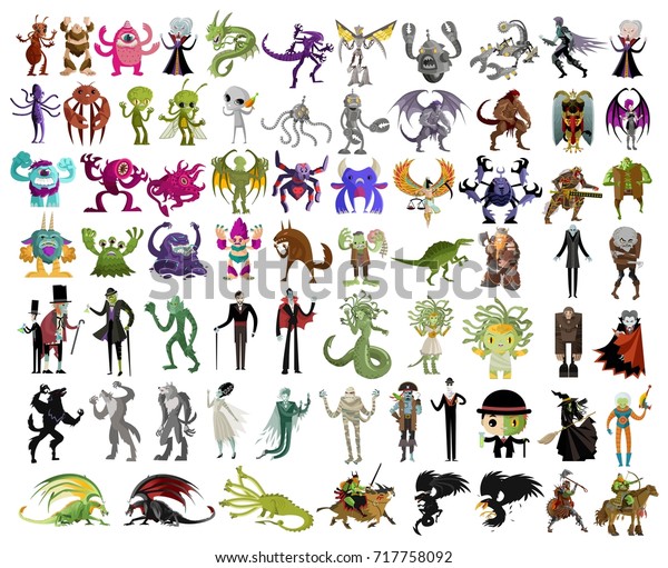 Monsters Collection Stock Vector (Royalty Free) 717758092 | Shutterstock