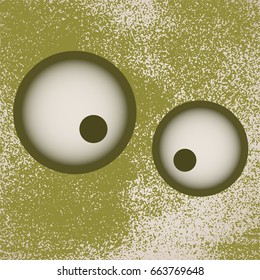 Monsters face cartoon creature avatar. Grunge texture effect