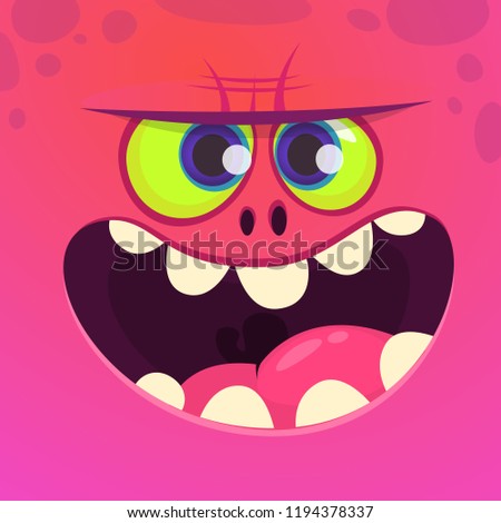 Monsters face cartoon creature avatar illustration vector stock