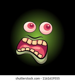 Monster's face from darkness. Vector illustration.