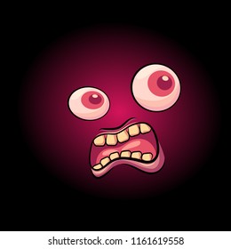 Monster's face from darkness. Vector illustration.