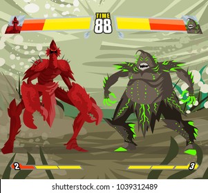 monsters fighting videogame