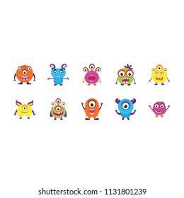 
Monsters Growling and Screaming Flat Vectors Set
