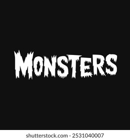 MONSTERS Halloween Text for t-shirt design vector transparent