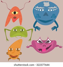 Monsters for halloween.Vector illustartion.