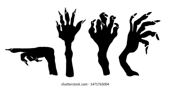 The monster's hands. Happy Halloween. Vector illustration