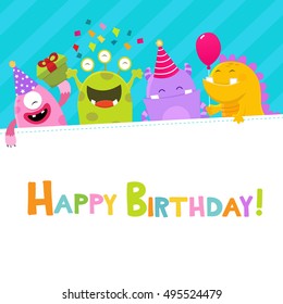 Monsters Happy Birthday Card
