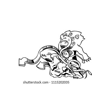 Monsters illustration design / Children textile graphic print