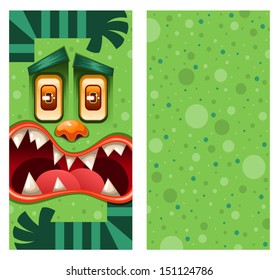 Monsters on the phone! Vector wallpaper illustration set for your smartphone. (the left one for lock screen and the right one for the home screen)