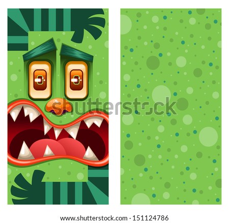 Monsters on the phone! Vector wallpaper illustration set for your smartphone. (the left one for lock screen and the right one for the home screen)