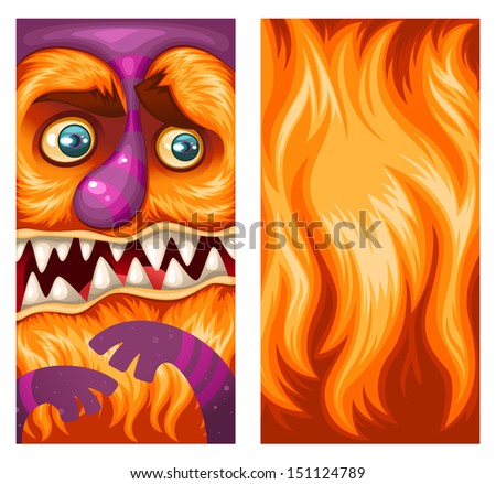 Monsters on the phone! Vector wallpaper illustration set for your smartphone. (the left one for lock screen and the right one for the home screen)