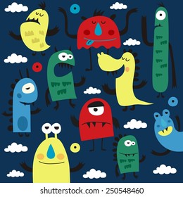 monsters pattern design