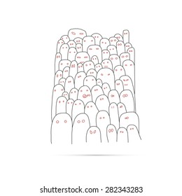 Monsters pattern design. Hand drawn abstract illustration.