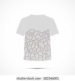 Monsters pattern design. Hand drawn abstract illustration. T-shirt design