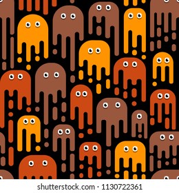 Monsters pattern, a pattern of mutant patterns, bacteria, viruses. Cartoon style for children's pattern. Funny children's print