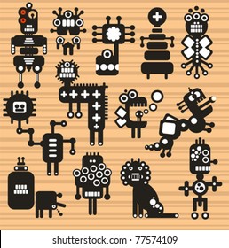 Monsters and robots collection #17. Vector illustration.