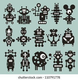 Monsters and robots collection #20. Vector illustration.