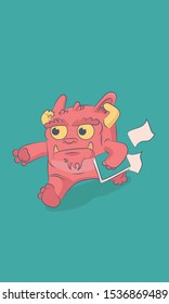 monsters run away while carrying documents