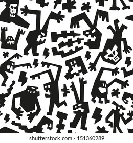 monsters - seamless background