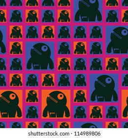 Monsters - seamless pattern