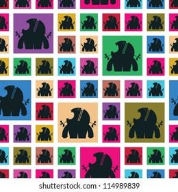 Monsters - seamless pattern