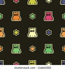 Monsters - seamless pattern