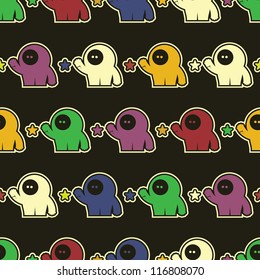 Monsters - seamless pattern