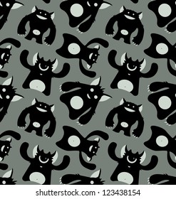 Monsters Seamless Pattern