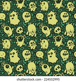 Monsters. Seamless Pattern.