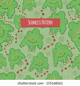 Monsters seamless pattern background