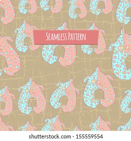 Monsters seamless pattern background. Kid style illustration