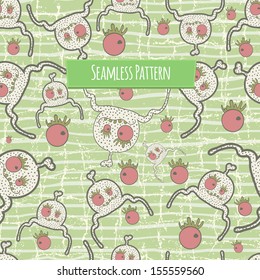 Monsters seamless pattern background. Kid style illustration