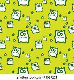 Monsters seamless texture. Vector illustrartion.