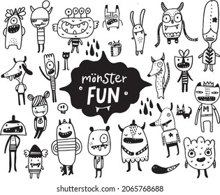 Monsters set for Halloween - lots of cute and scary monsters
