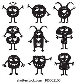 Monsters set, isolated vector elements