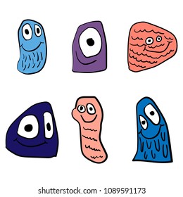 Monsters set on white background vetor illustration