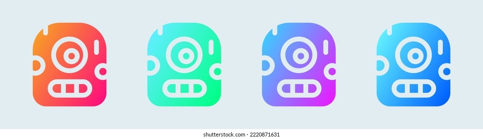 Monsters solid icon in gradient colors. Cute character signs vector illustration.